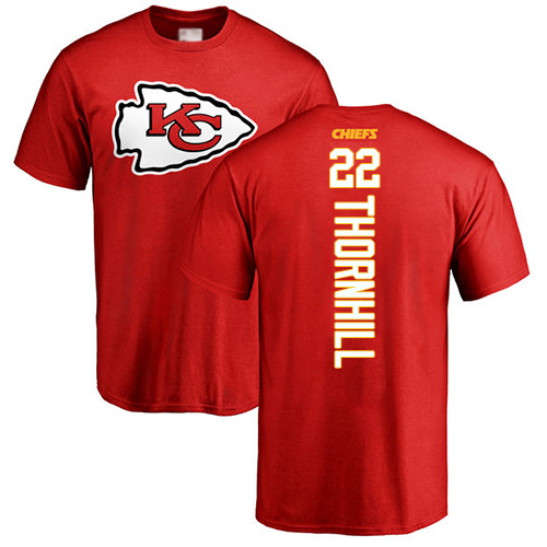 Men Kansas City Chiefs #22 Thornhill Juan Red Backer T-Shirt